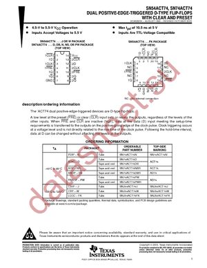 SN74ACT74DRE4 datasheet  